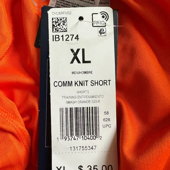 Reebok Orange Athletic Shorts Lightweight Breathable - Picture 8 of 8